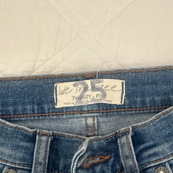 We The Free Blue Distressed Straight-Leg Jeans with Frayed Hem - Picture 2 of 3